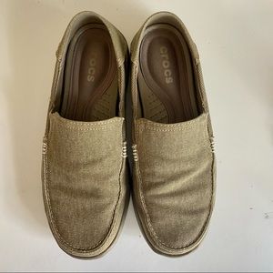 Mens tan/khaki Crocs - Size 10- Excellent condition